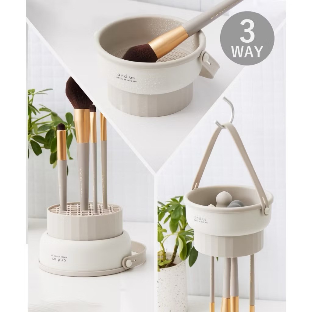 日本🇯🇵美型3WAY多功能刷具清潔桶｜化妝刷、美妝蛋、粉撲全能清潔