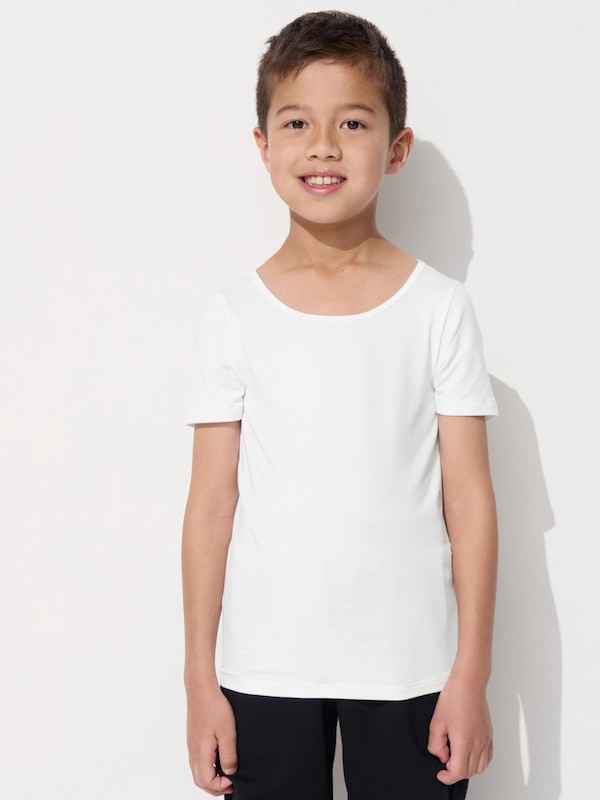 日本??UNIQLO PUFFTECH 兒童U領短袖袖保暖衣475388