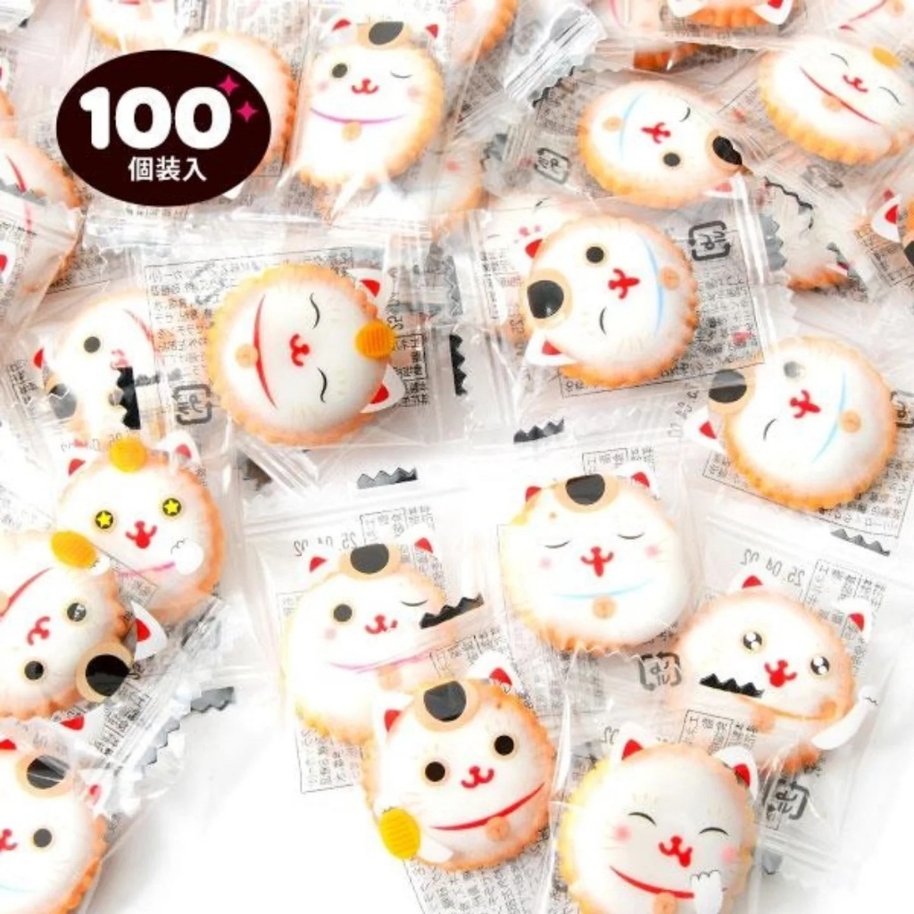 日本招財貓餅霜餅乾 100入