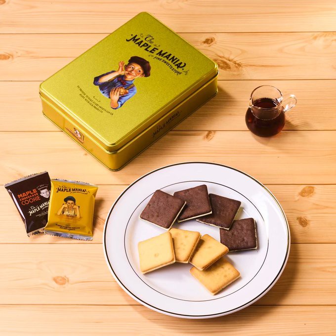 日本????楓糖男孩 數量限定金色鐵盒16枚入