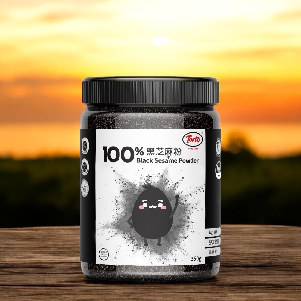 香港Torto 100%純黑芝麻粉 350g (罐裝)