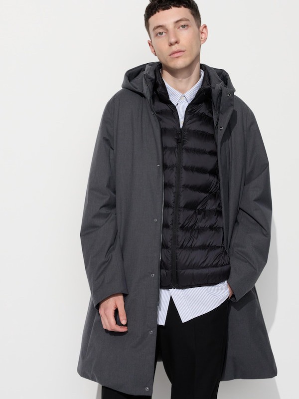 日本 UNIQLO 男款混合材質羽絨外套470075