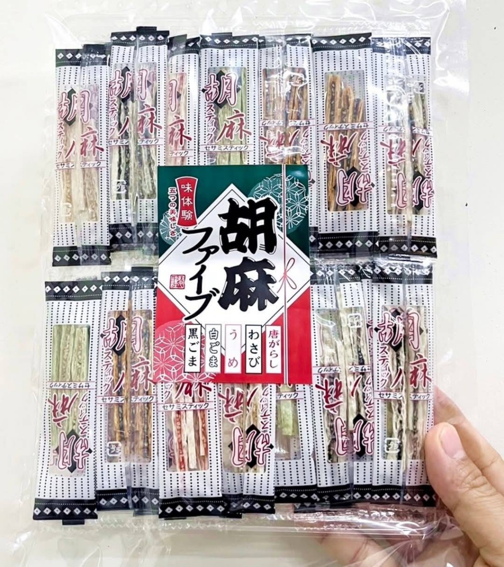 日本境內熱銷丸金 綜合五種風味胡麻鱈魚條88g