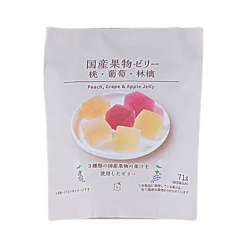 日本??Lm國產水果果凍 桃・葡萄・蘋果 71g