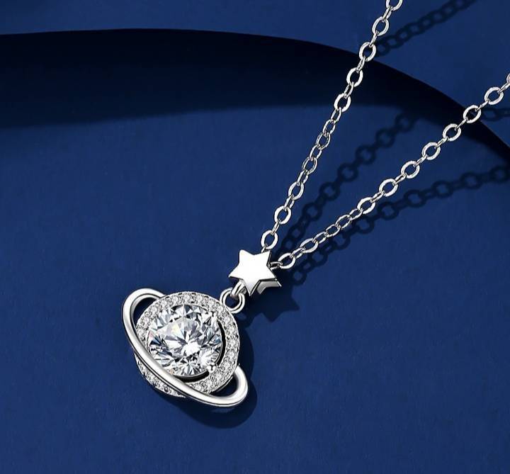 D色VVS淨度✨夢幻星球莫桑石項鍊