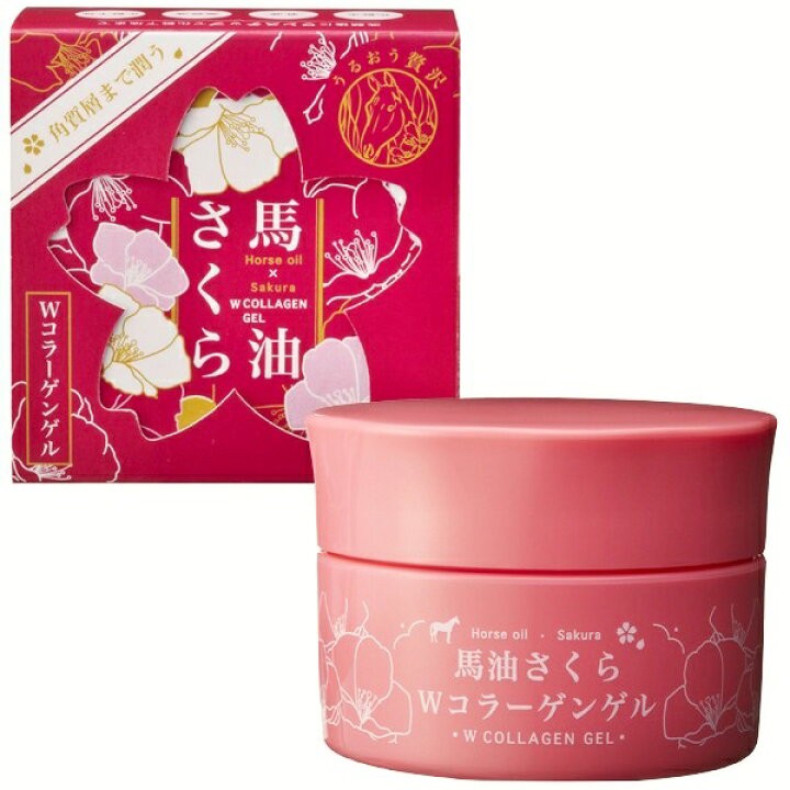 日本??馬油櫻花 W膠原全能保濕凝膠100g