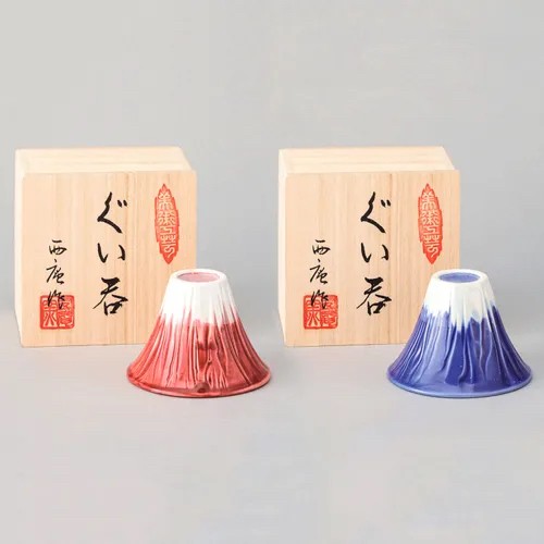 日本??ale-net 富士山杯 酒杯 附木盒