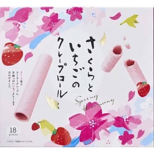 948102日本 櫻花季限定 櫻花草莓捲心酥