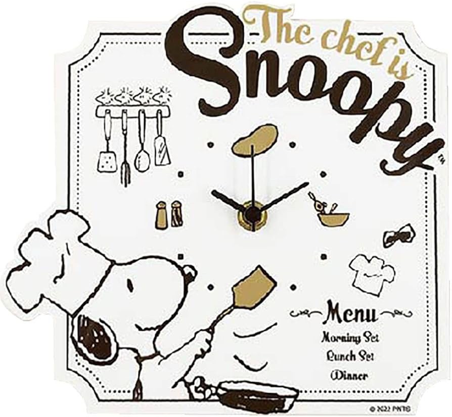 日本??Snoopy 廚師主題壓克力掛鐘
