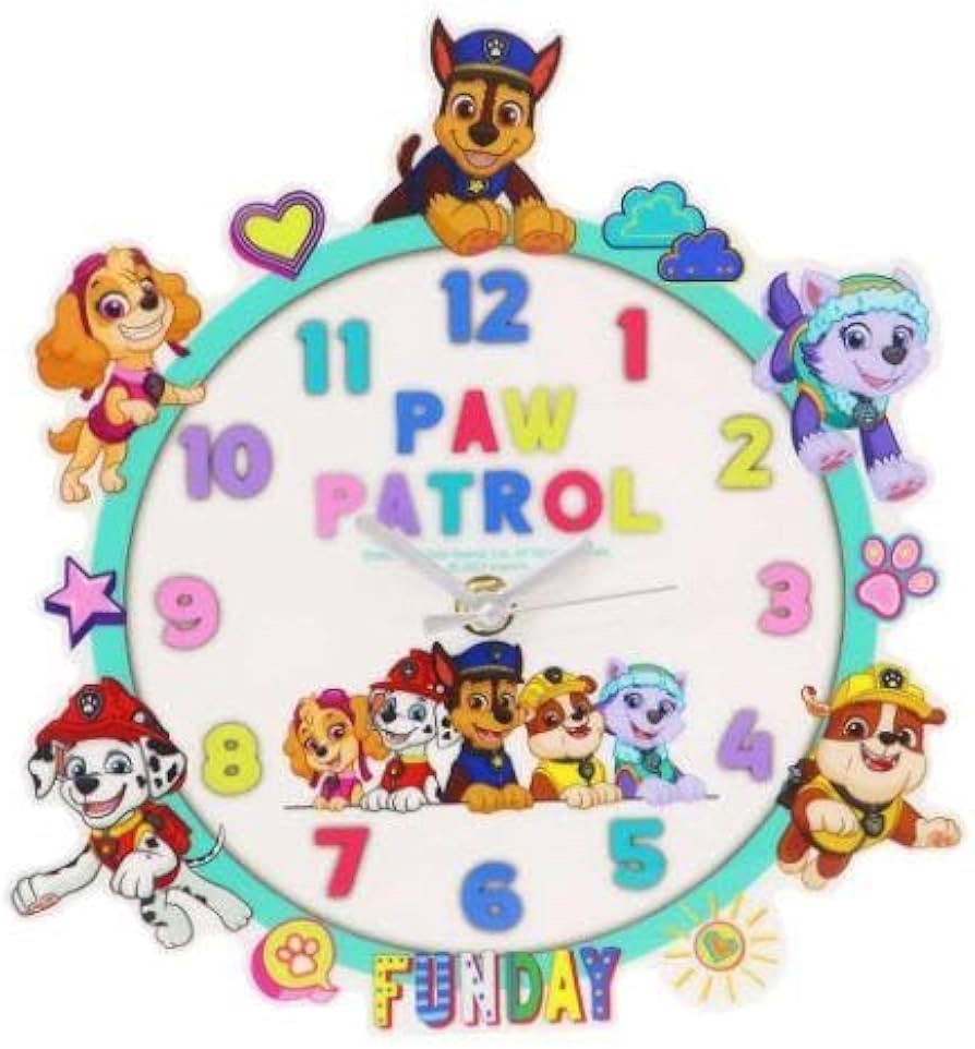 日本??汪汪隊立大功兒童學習掛鐘