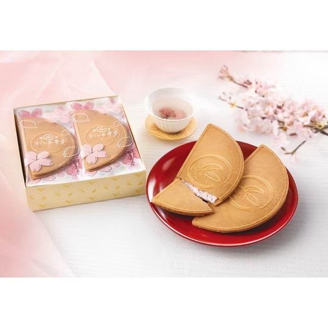 日本??鎌倉五郎 春季限定 櫻花茶半月餅禮盒
