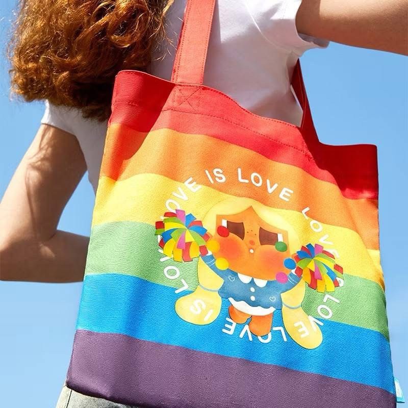 泰國🇹🇭POP MART泡泡瑪特CRY BABY哭泣寶貝彩色款帆布包