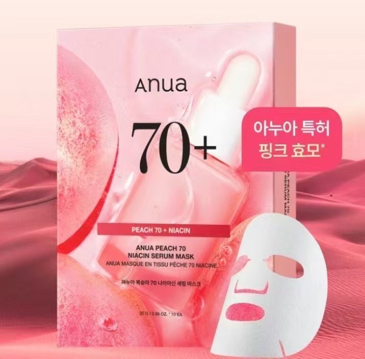 韓國??Anua桃肌透亮烟酰胺精華面膜10入
