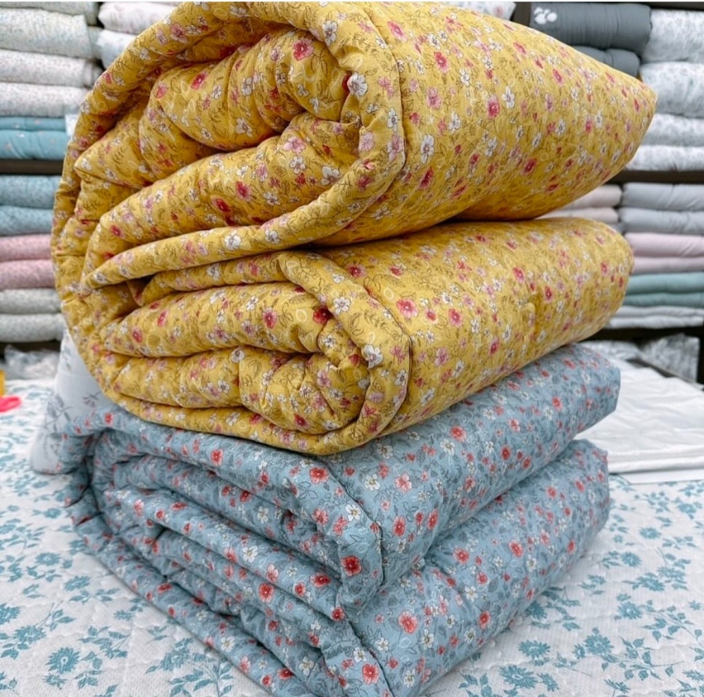 韓國??復古小花天絲四季被