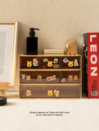 韓國🇰🇷迪士尼小熊維尼造型手柄收納抽屜櫃