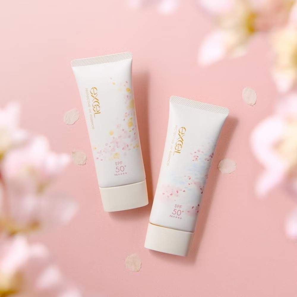 日本??期間限定EXCEL櫻花美容液UV防曬乳60g