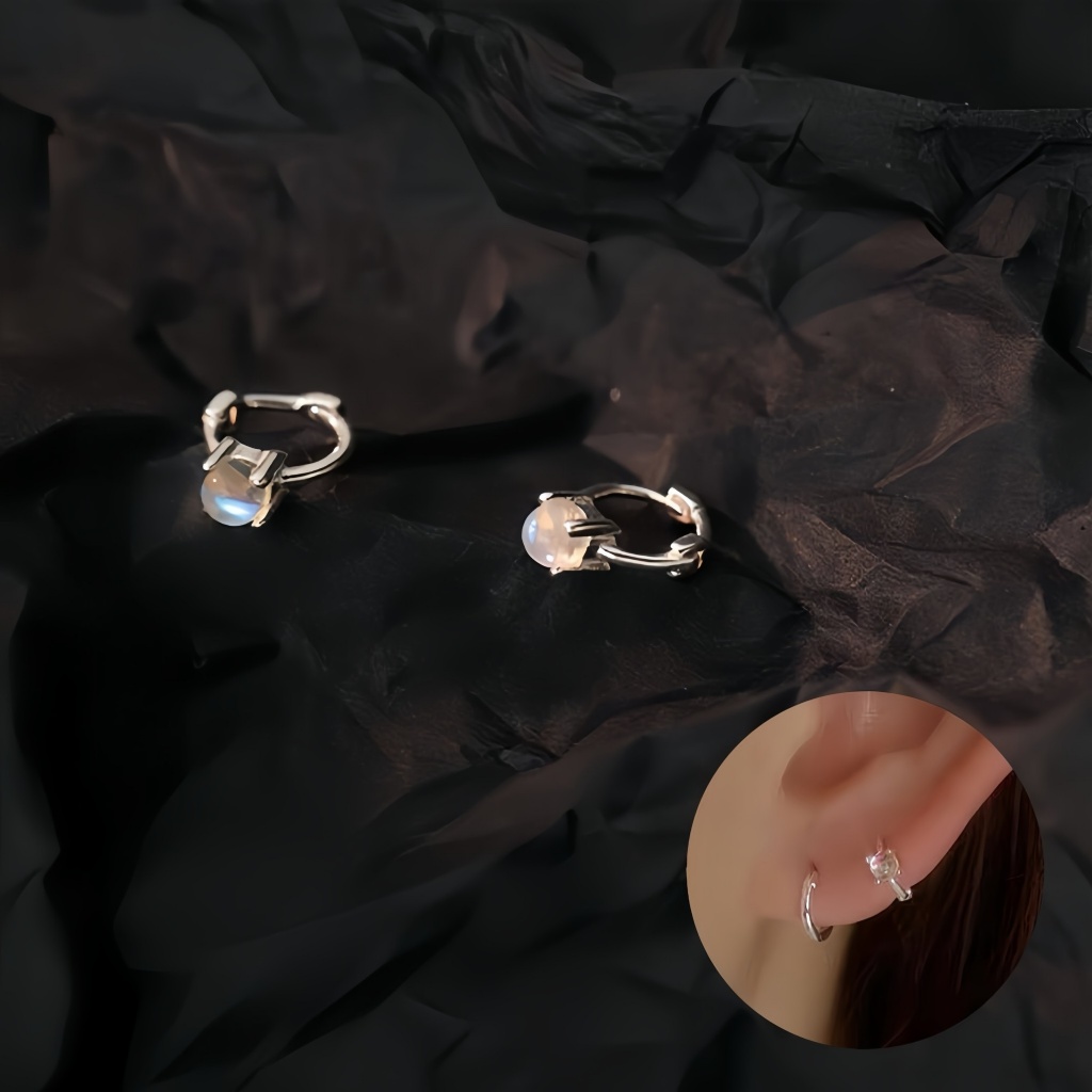 925純銀 迷你煥采琉璃純銀耳環 貼耳養耳 耳扣耳環