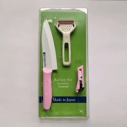 日本製陶瓷三件式廚房刀具組（廚刀＋削皮器＋迷你開箱刀）