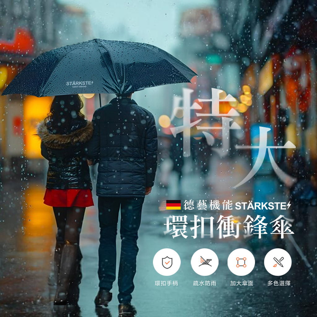 STÄRKSTE⚡德藝機能加大環扣衝鋒傘