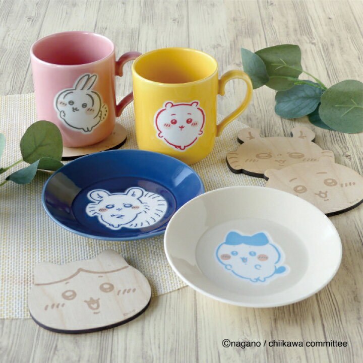 日本🇯🇵【ちいかわ天然木杯墊 x 馬克杯組】柔和色系