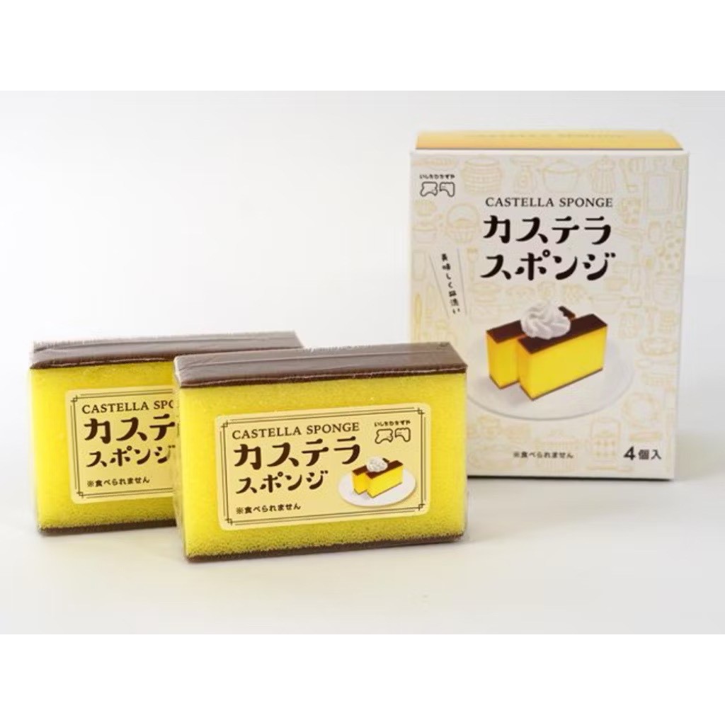 日本🇯🇵蛋糕造型清潔海綿（長崎蜂蜜蛋糕款）4入組