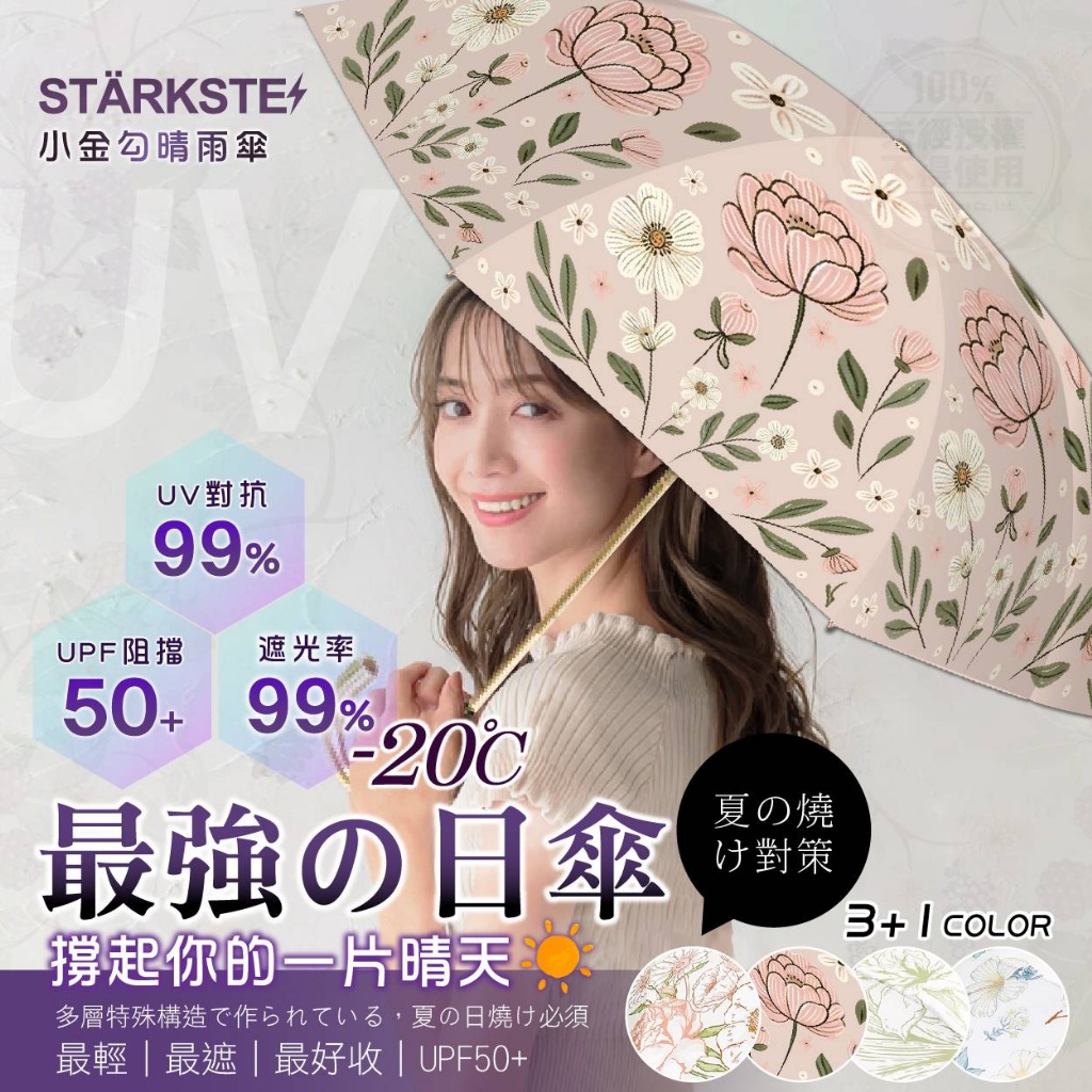 STÄRKSTE⚡ 五折迷你抗紫外線小金勾晴雨傘