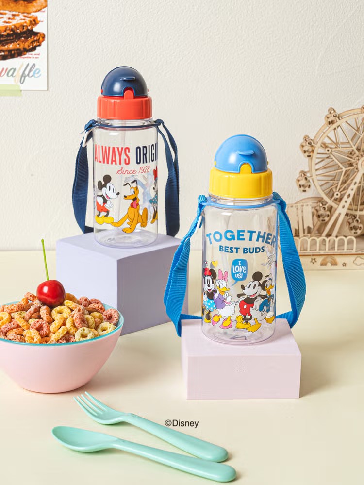 韓國🇰🇷迪士尼米奇與好朋友 肩背式隨行水壺 420ml