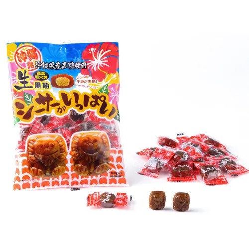 日本🇯🇵沖繩限定 黑糖獅子糖｜沖繩風獅爺雙層黑糖糖果 100g