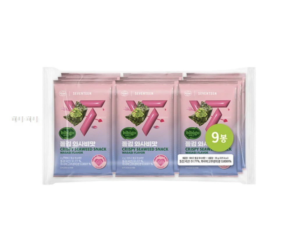 🌊 韓國bibigo × SEVENTEEN 限量聯名海苔「一組3包」