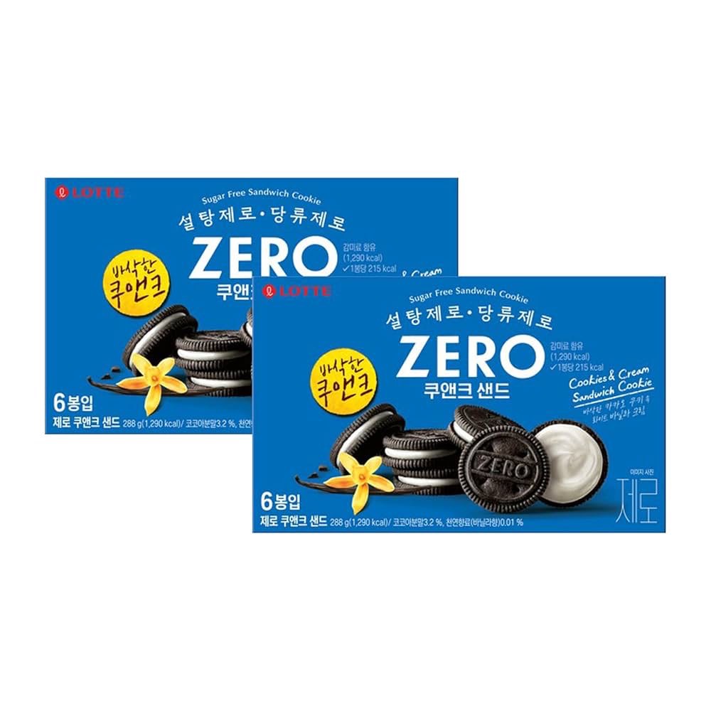 韓國🇰🇷Lotte 樂天 Zero 新品 香草Oreo 巧克力香草夾心餅6入