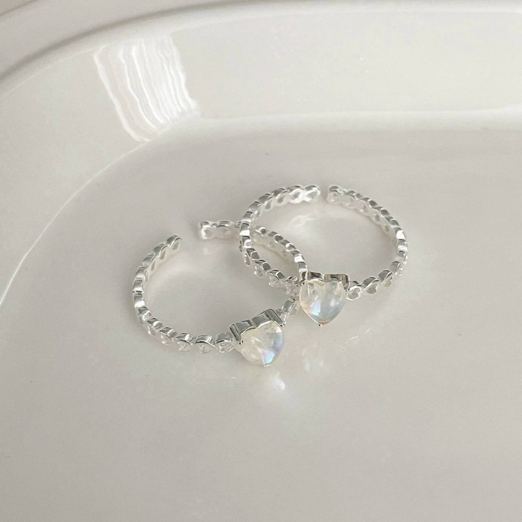 香港日韓系精品 炫彩鋯石愛心戒指