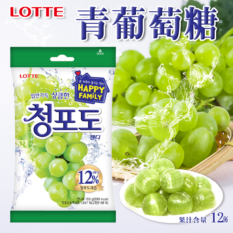 韓國LOTTE 青葡萄糖果153g