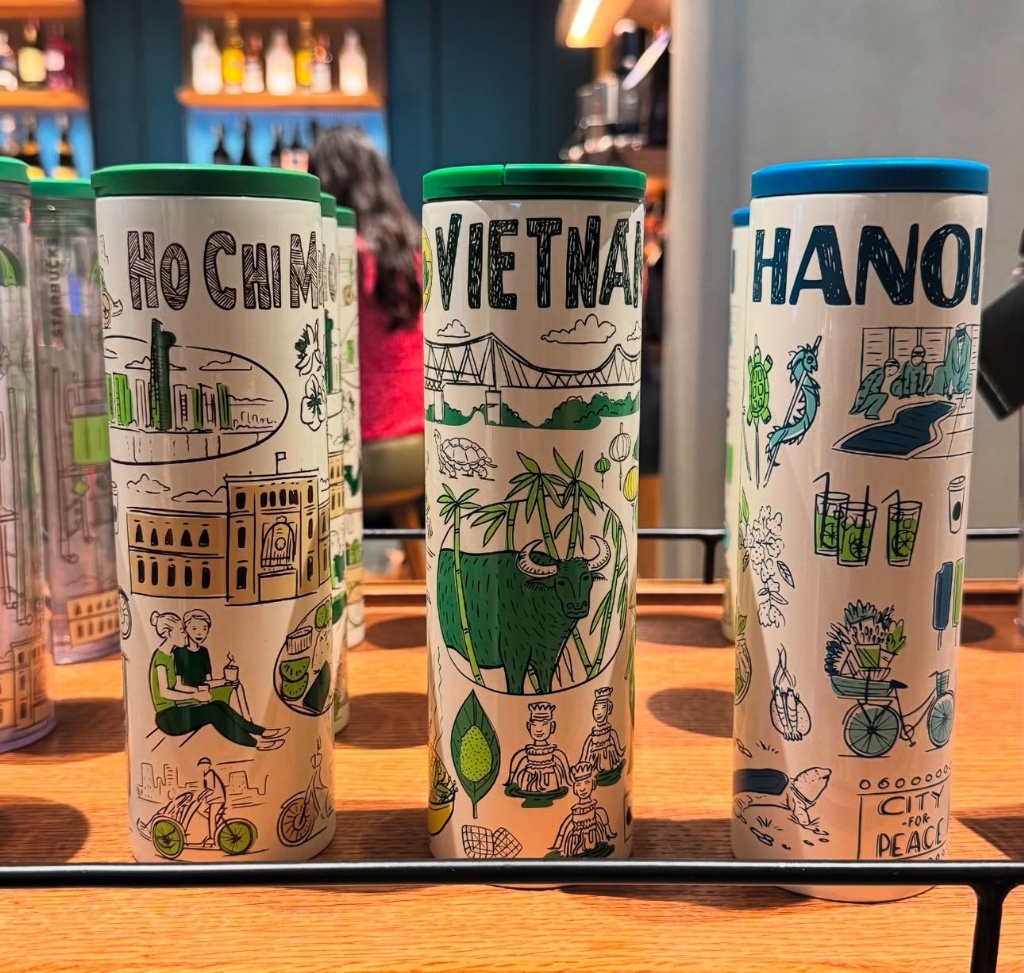🌏 越南星巴克限定款城市插畫隨行保溫杯473ml