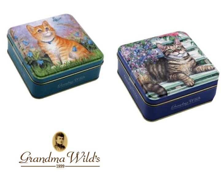 英國 Grandma Wild’s 經典貓咪鐵盒 巧克力豆餅乾