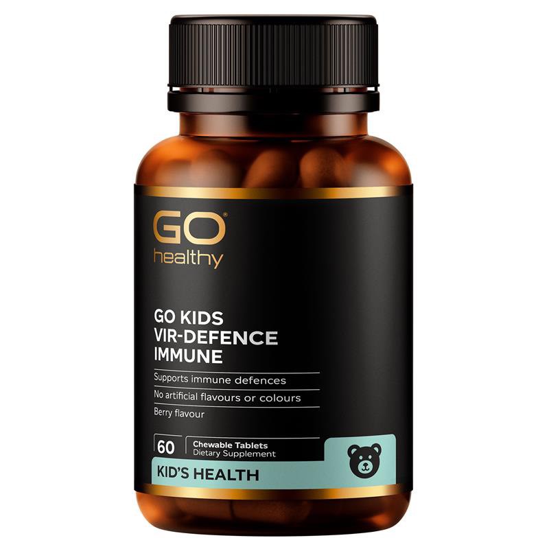 🆕紐西蘭 Go Healthy Kid Vir-Defense Immune 兒童防疫片 60粒 莓果口味
