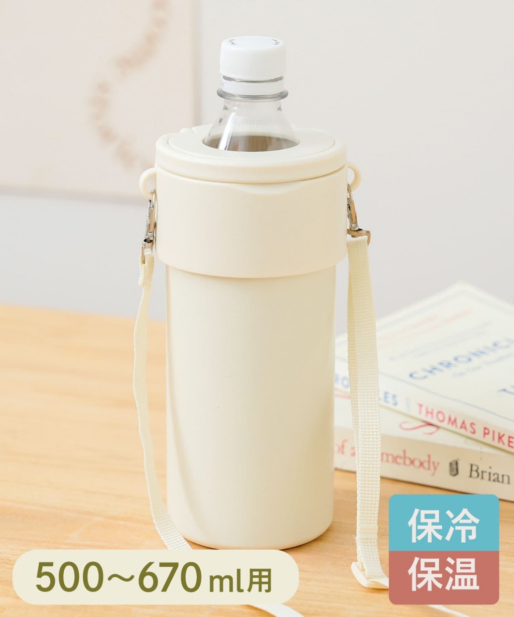 【日本🇯🇵3COINS 附背帶寶特瓶保冷杯】