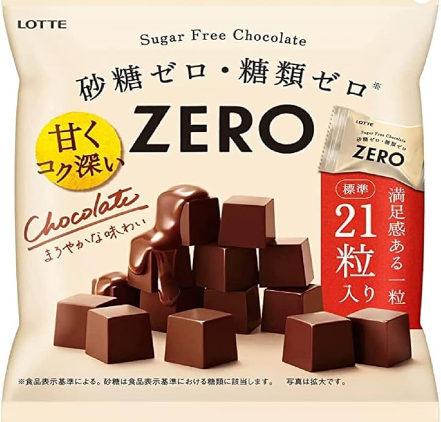 🍫【日本LOTTE 無糖ZERO巧克力｜84g（21粒入）】