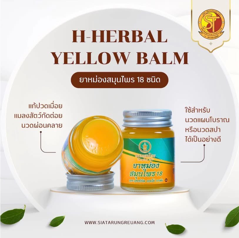 泰國🇹🇭Thong Song 泰國傳統草本止 痛黃膏（30g × 3瓶組）