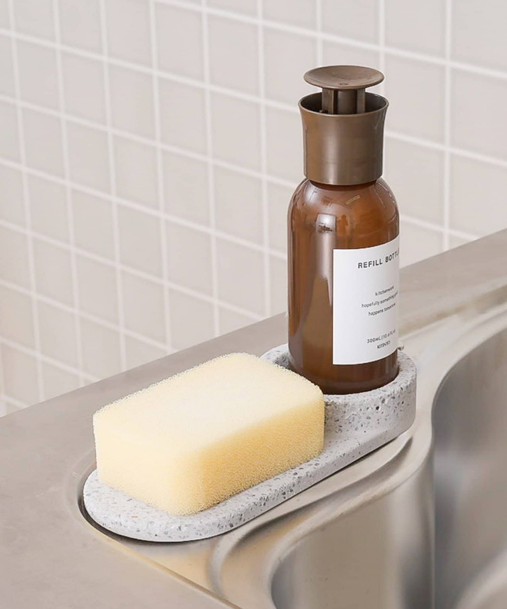 🩵【日本🇯🇵KITINTO】附立架珪藻土海綿收納托盤🩵