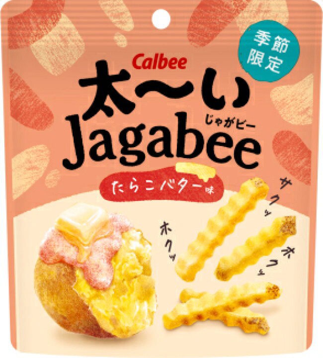 日本限定Calbee 太～い Jagabee 薯條-明太子奶油風味 《一組2包》