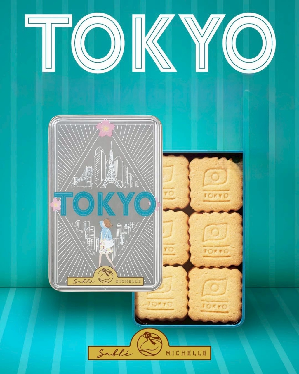 日本🇯🇵Sablé MICHELLE 東京經典奶油餅乾禮盒｜TOKYO城市風鐵盒餅乾