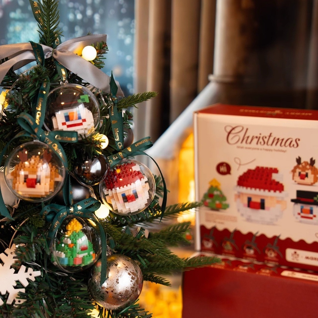 透明球聖誕拼裝積木 4入