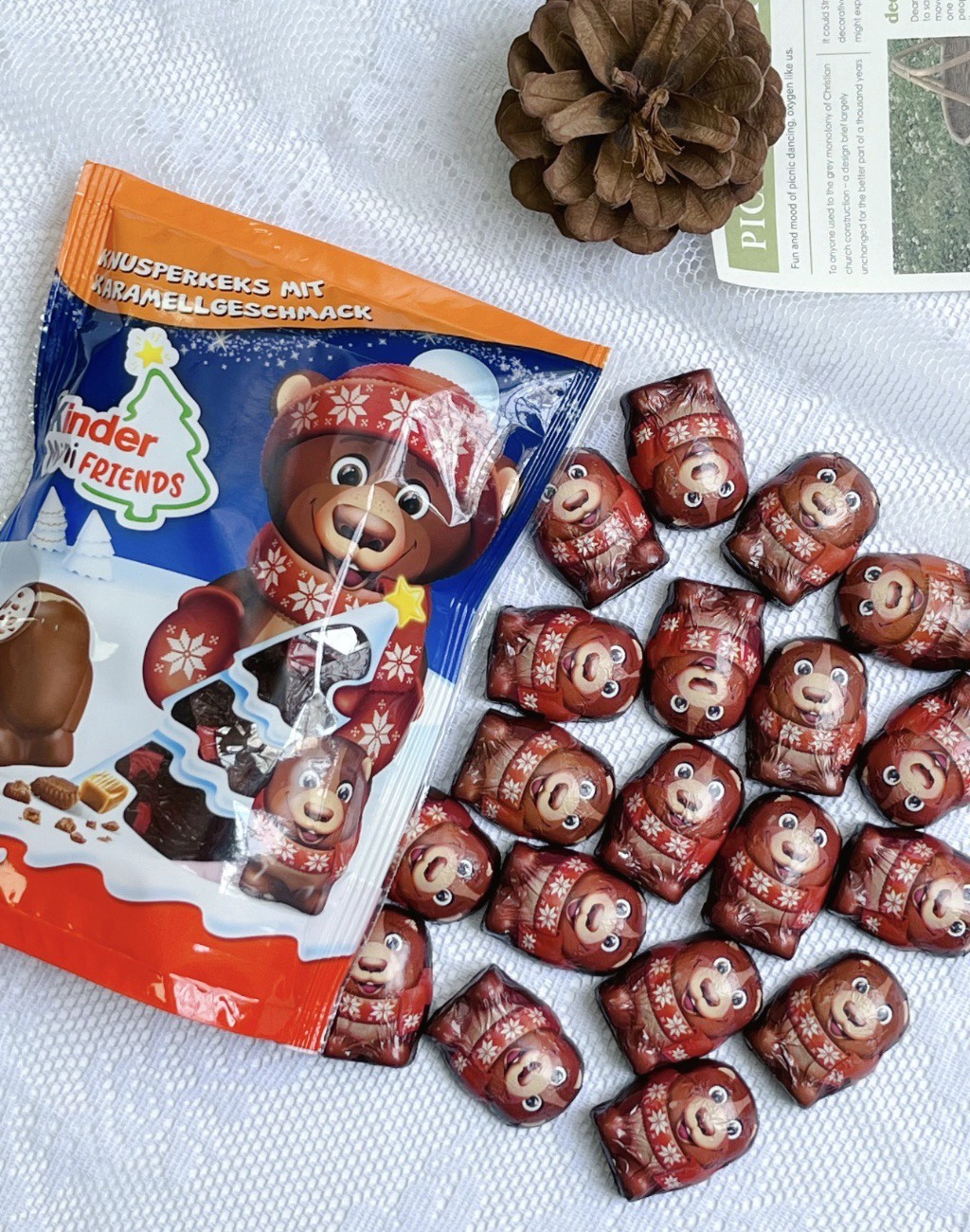 🎁德國限定🎅Kinder Mini Friends 聖誕熊熊巧克力禮袋 122g