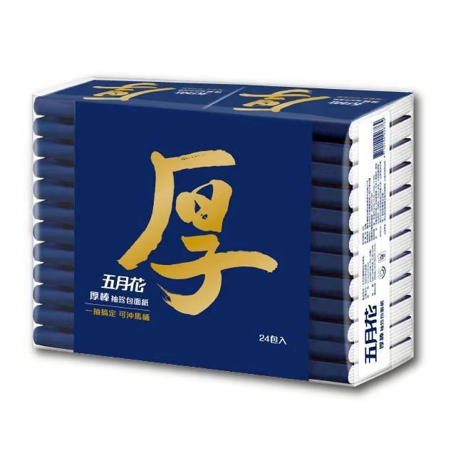 【五月花】厚棒袖珍包面紙｜8抽x24包/袋《一組4袋》