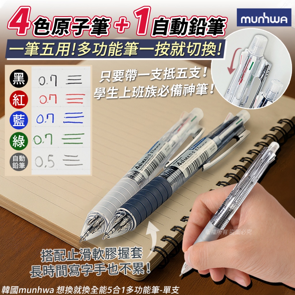 韓國munhwa 想換就換全能5合1多功能筆