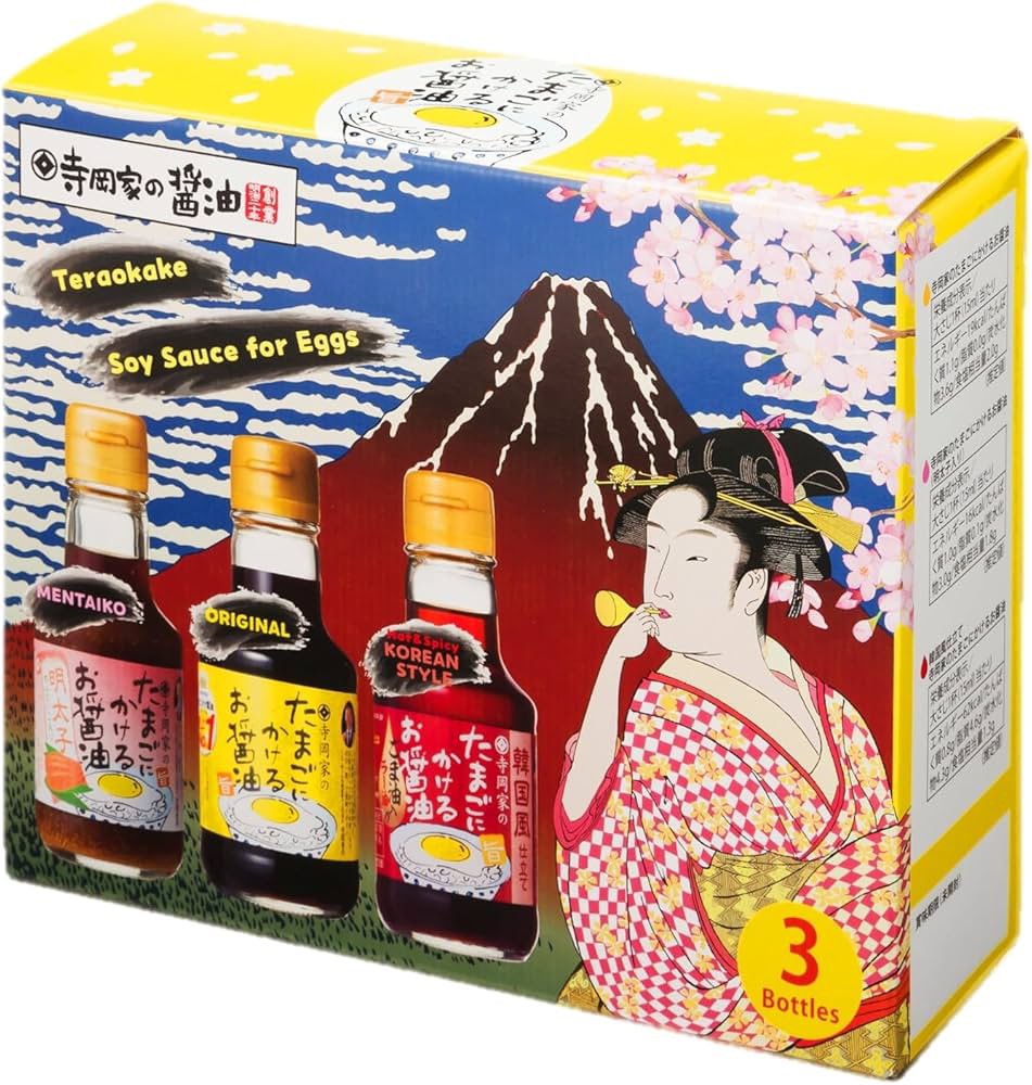 🥚 日本🇯🇵 寺岡家「雞蛋專用醬油」富士山浮世繪限定禮盒3 瓶入
