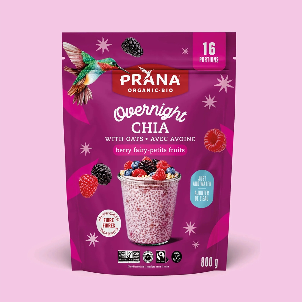 加拿大Prana有機隔夜奇亞籽燕麥 800g-莓果口味