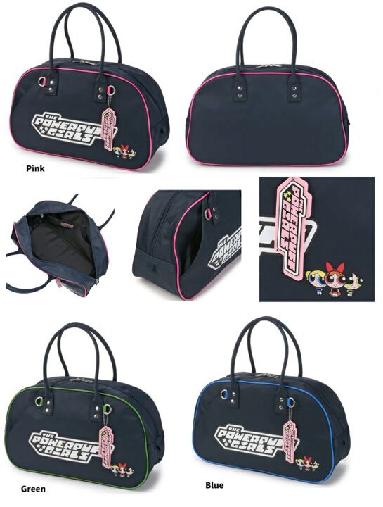 563360💥 日本《飛天小女警 Powerpuff Girls》復古潮流波士頓包／旅行運動包 💗💙💚
