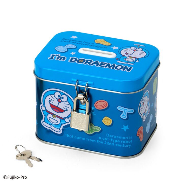 🇯🇵 日本正版 卡通上鎖式鐵製零食存錢箱｜附鑰匙