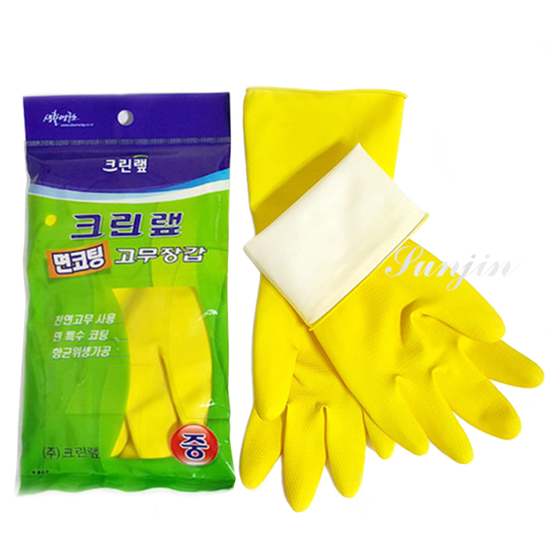 韓國棉內裡防護橡膠手套20X31cmM號